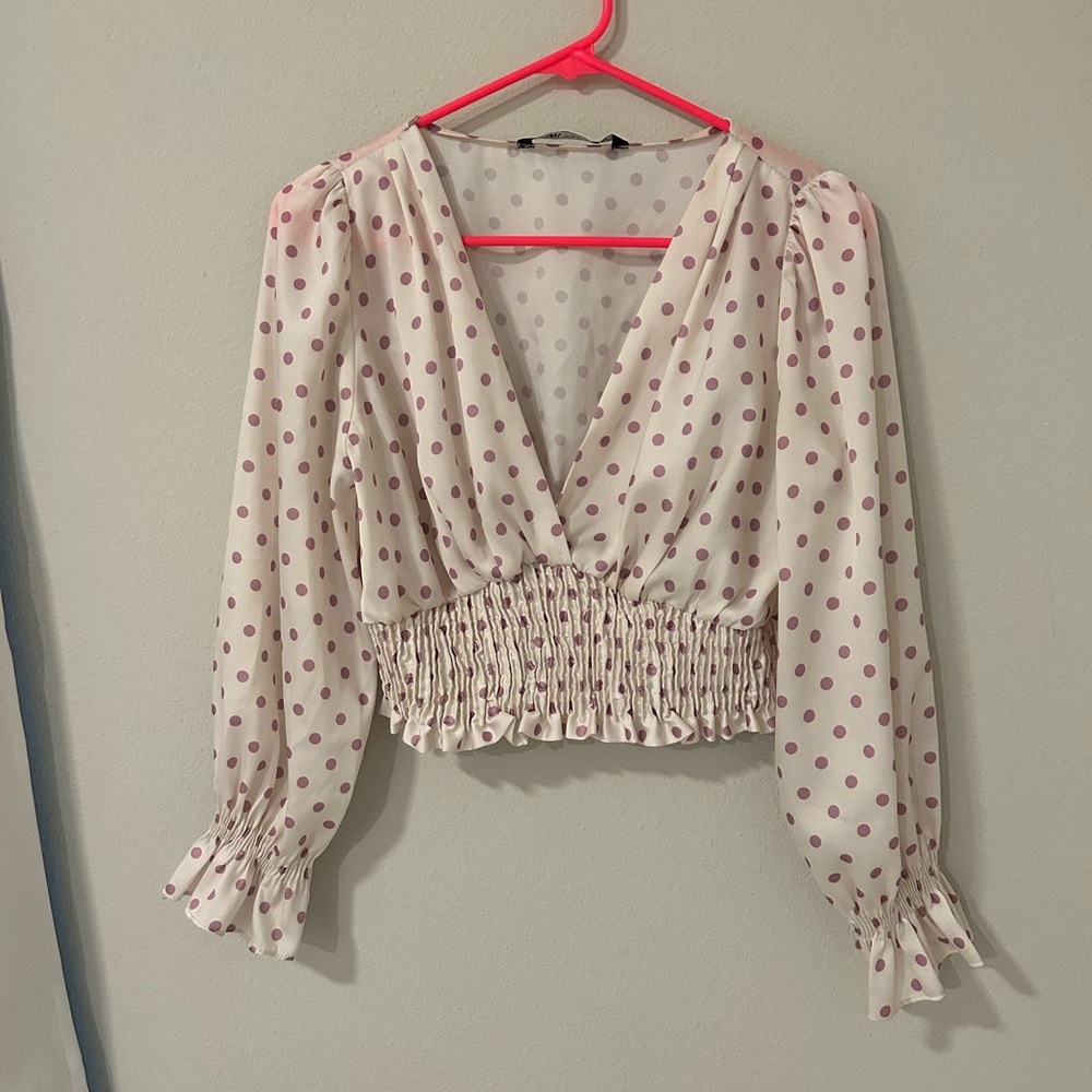 Zara polka dot crop top